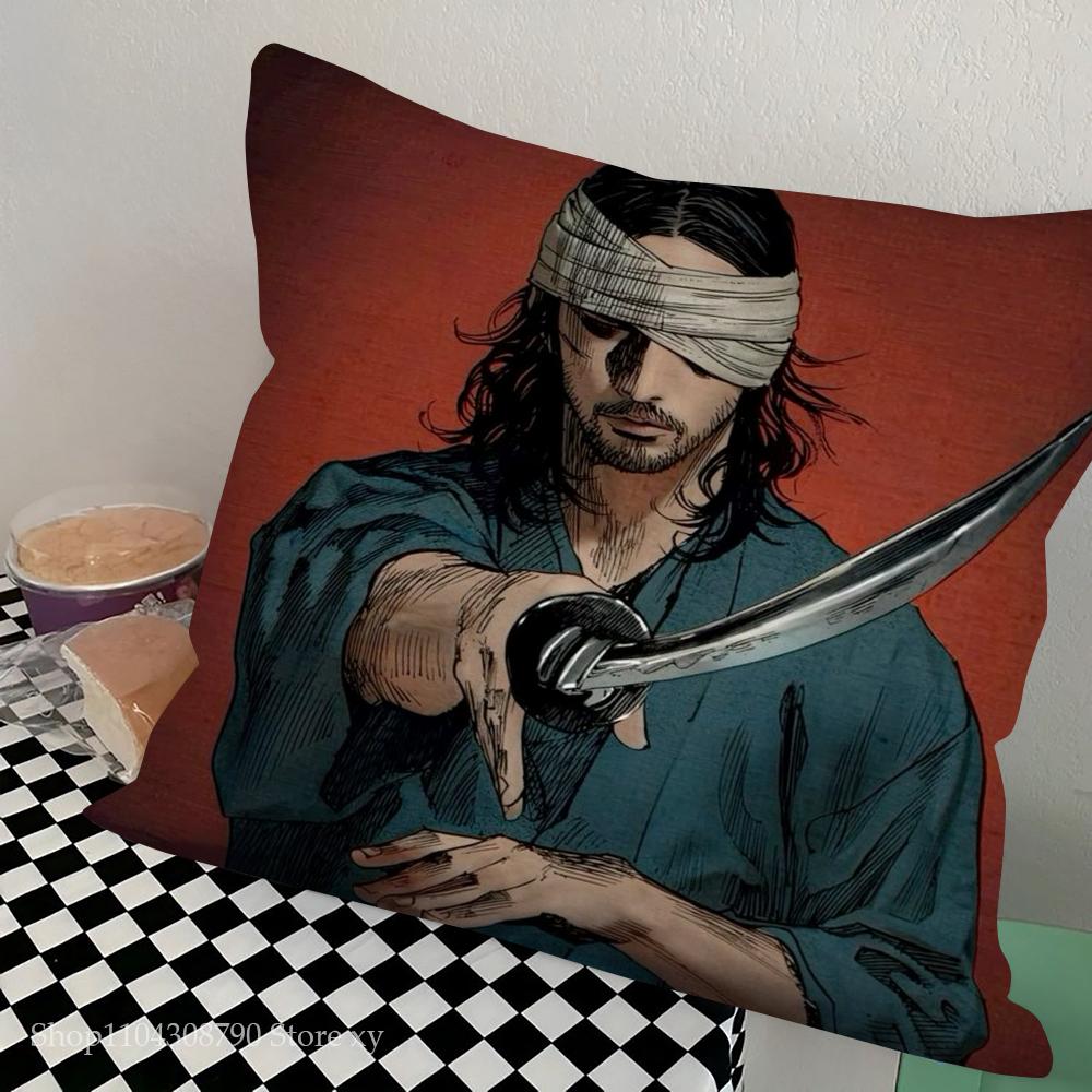 

Vagabond Классическая Манга Наволочка Квадратная Подушка Спальня Диван Досуг Комфорт Подушка Автомобиль Гостиная Украшение Дома 16x16Inch