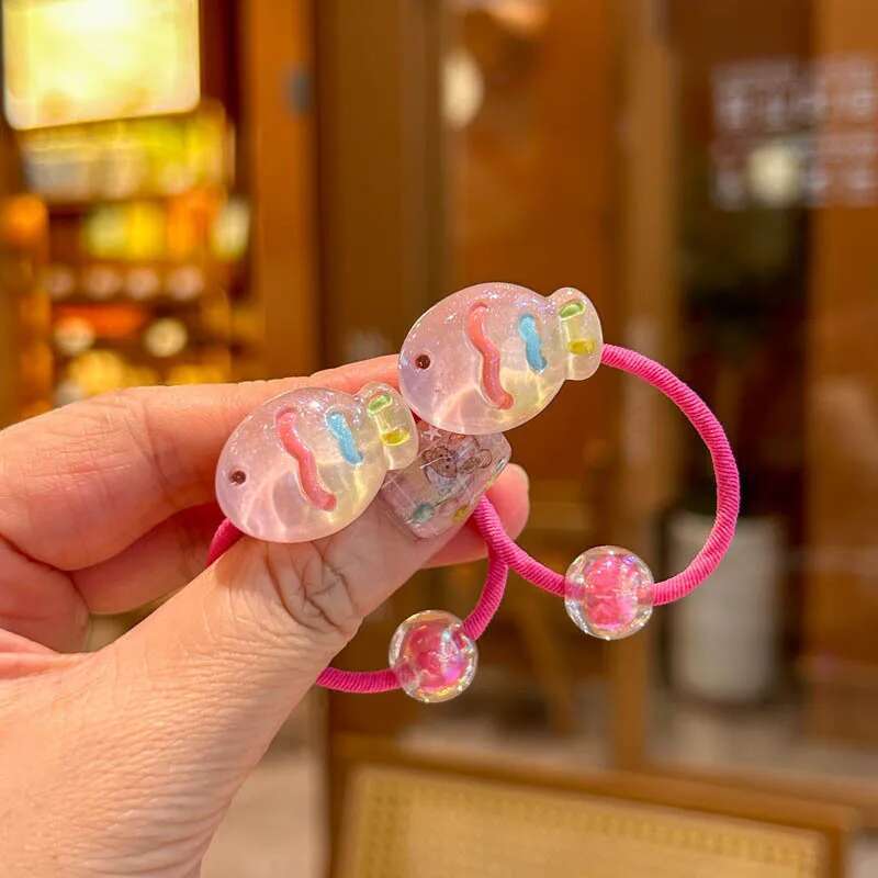 2 PCS Cute Colorful Flowers & Butterflies Elastic Hair Bands for Girls Children's Hair Accessories Baby Headwear