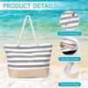 1Pcs Beach Bag For Women Sandproof Large Canvas Tote Bag for Beach Trips Pool Days Travel Use & Swim Gear Storage