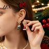 Comfortable Daily Wear Jewelry 1 Pair Christmas Earrings, Sparkling Snowflake Red Santa Hat Green Exquisite Pendant Earrings Stocking Dangle