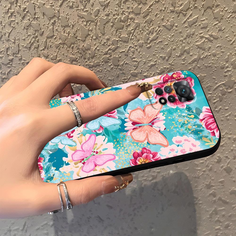 Cartoon Butterfly Flower Case for Xiaomi Redmi Note 14 14C A3 K80 9 8 7 12C 13C A1 12 11 10 A4 A5 13 Pro Plus Phone Cover A2 A1