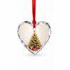 Custom Christmas Crystal Ornament Heart Shaped Hanging Glass Pendant Personalized Holiday Keepsake Gift