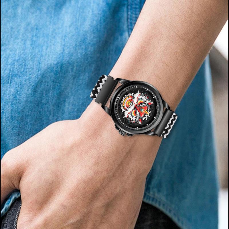 WLISTH Unique Creative Chinese Dragon Pattern Luxury Men's Watches Fashion Gift Brand Quartz Sport Silicone Wrist Watch
