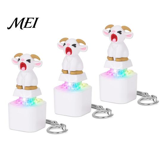 Stress Relieving Gadget 1/2/3Pcs Screaming Goat Keyboard Fidget Toy, Rechargeable Sheep Finger Clicker Animal Push Button Toy with Light Sound,