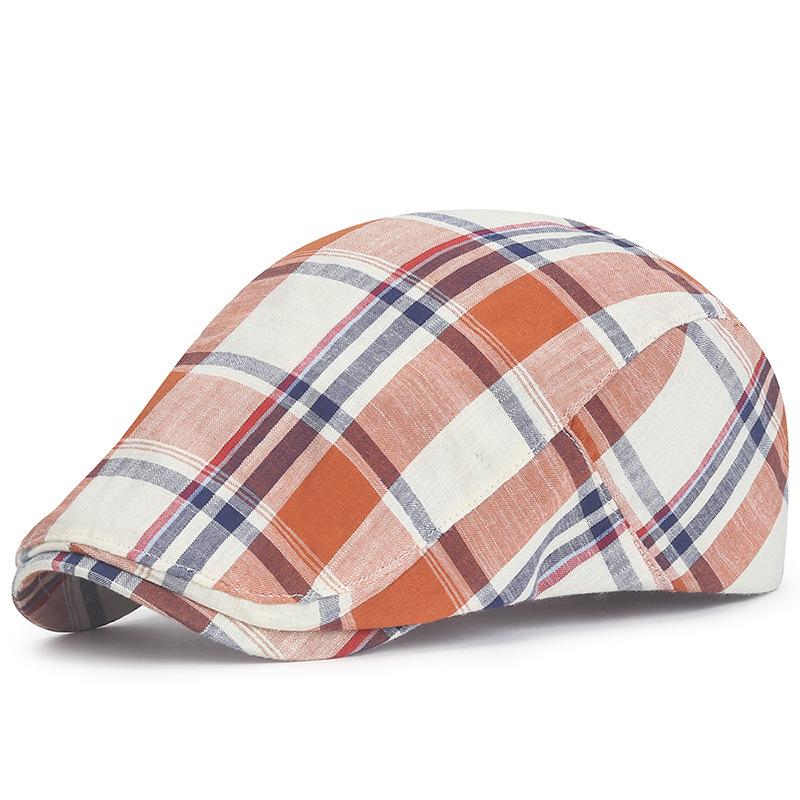 Men and Women Spring Summer Plaid Breathable Newsboy Caps Mesh Outdoor Casual Beret Flat Ivy Hats Fashion Flat Caps