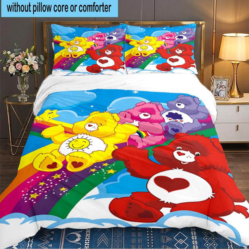 3PCS Love Bears Bedding Set,Including 1pc Duvet Cover And 2pcs Pillowcases Perfect for Bedroom, Dormitory, Large size Fan Christmas gift