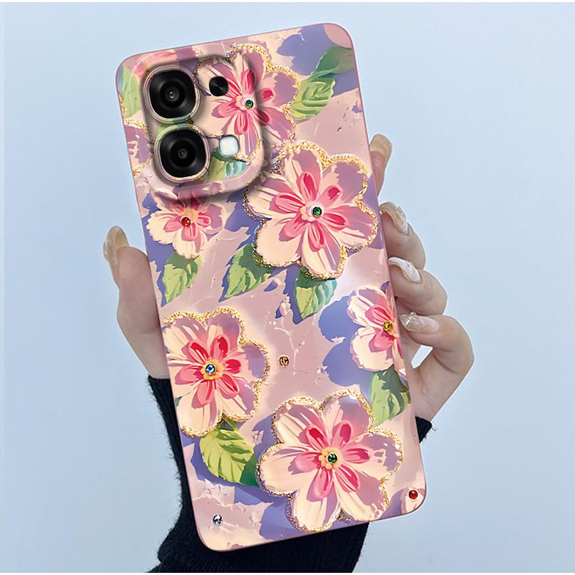 For Oppo A6 Pro 5G 4G Case Fashion Simplicity Oil Painting Floral Silicone Soft Phone Casing New Design Shockproof Back Cover
