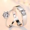 One-Carat Zircon Couple Ring Men'S And Women'S Ring Live Pair Diamond-Set Open Wedding Ring Men'S Jewelry. Premium