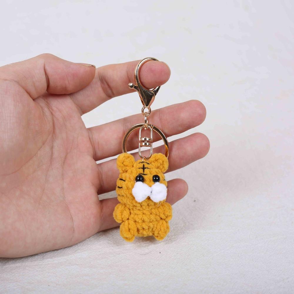 Handmade Chinese Zodiac Keychain Knitting Mini Size Monkey Keychain Creative Weaving Custom Design Animal Crochet Keychain