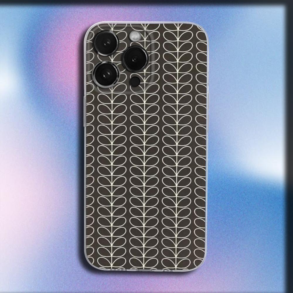 

Multi Stem Orla Kiely Folio Phone Case For iPhone 16,15,14,13,12,11 Plus,Pro,Max,XR,XS,X,Plus,SE,Mini Transparent Soft Cover iPhone16plus