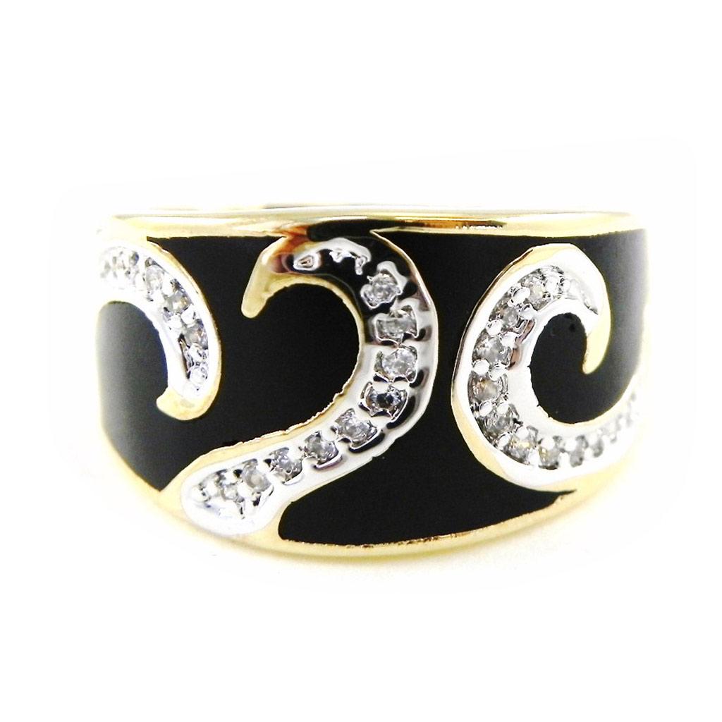 Gold Plated Ring 'Romy' Black Gold - 12 Mm