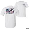 Huk Fishing Patriotic T-Shirt, American Flag Fish Graphic Tee, USA