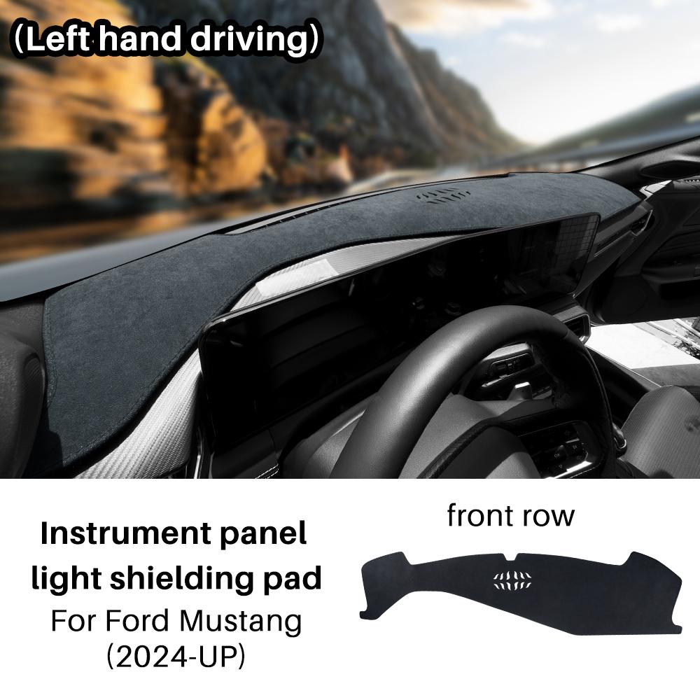 Flanelowa mata na deskę rozdzielczą do Ford Mustang Dark Horse EcoBoost GT S650 2025 2025 2026 Osłona przeciwsłoneczna na deskę rozdzielczą Samochodowa mata anty-UV Antypoślizgowa
