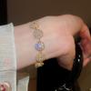 18k Gold Plated Retro Zircon Floral Bracelet – Elegant, Fashionable Hand Jewelry for Women