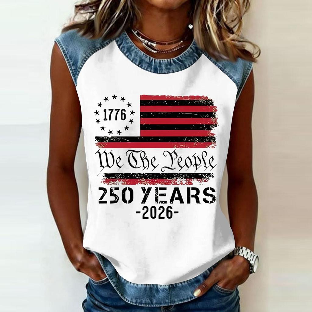 Women's Casual Round Neck Pullover Printed T-Shirt Top