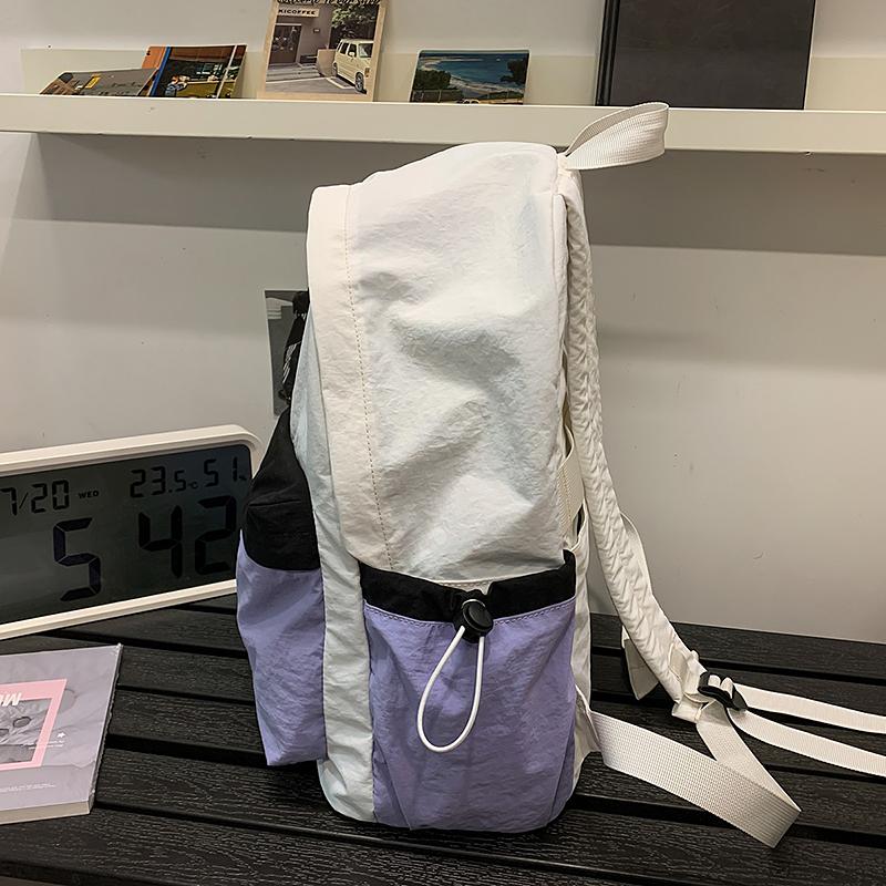 Lightweight Color Block Sports Backpack Large Capacity Student Schoolbag