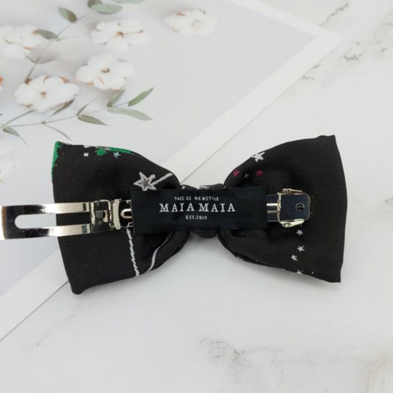 MAIA Milky Way Star Jacquard Hair Ribbon Pin - Green