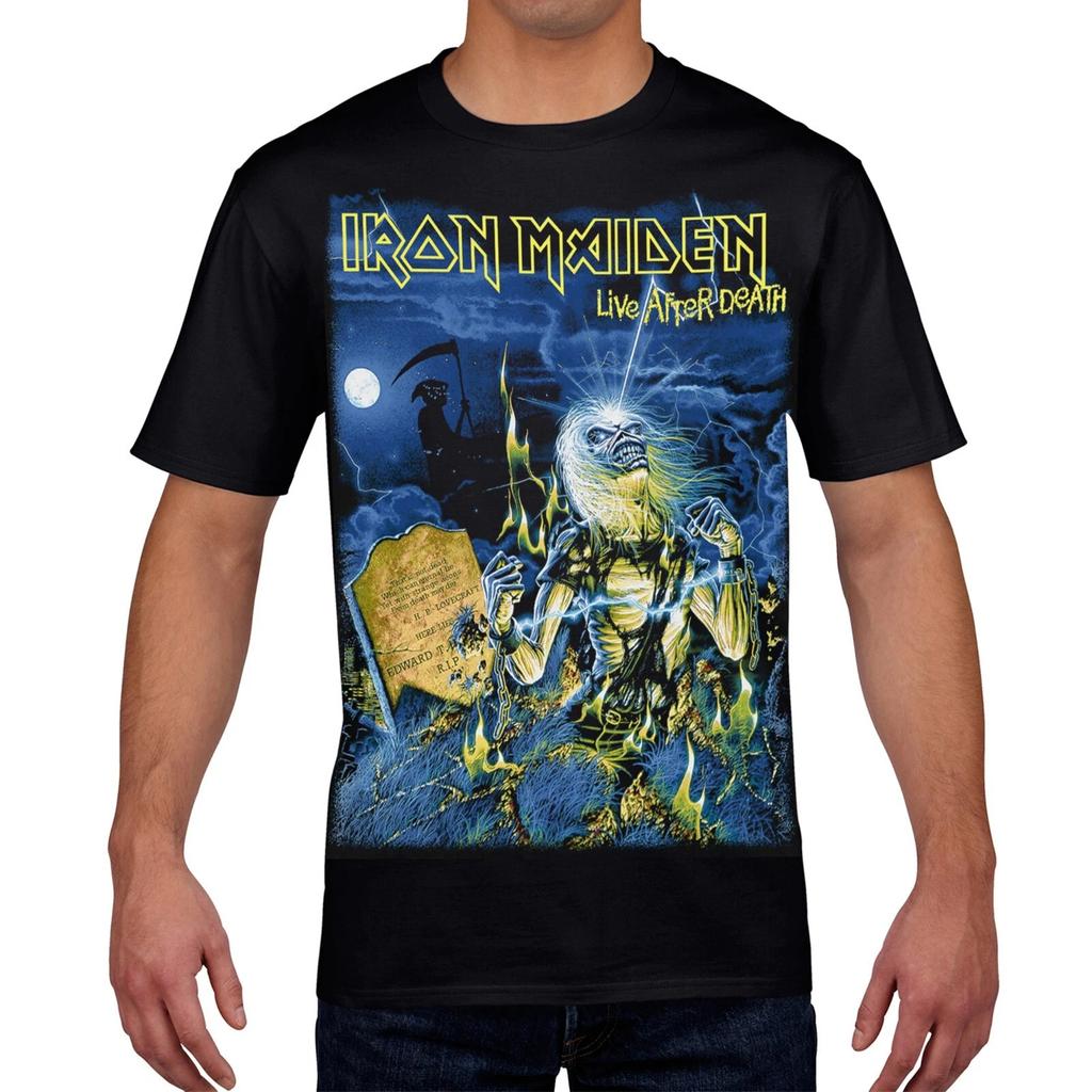 Bandmuster Bedrucktes T-Shirt Herren Sommer Lässig Vielseitig Bequem Locker Kurzärmelig Baumwolle Rundhals Oberteil Herrenbekleidung