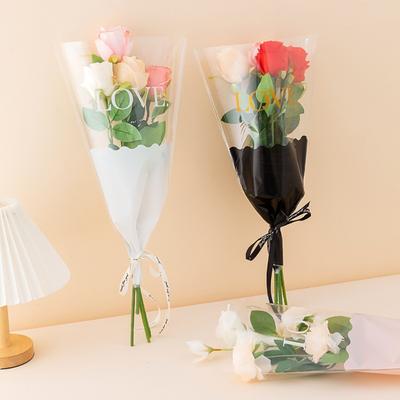 50 PCS Einzelne Rose Bouquet Verpackung Tasche Verpackung Hülse Blume Verpackung Tasche Valentinstag