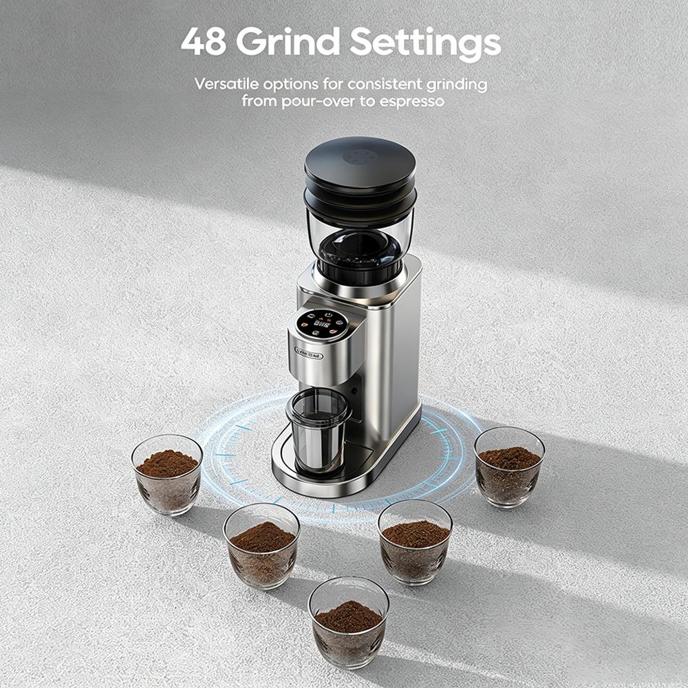 HiBREW G7 Automatic Coffee Grinder With 48 Customizable Grind Settings 160g Bean Hopper 420mm Conical Burr