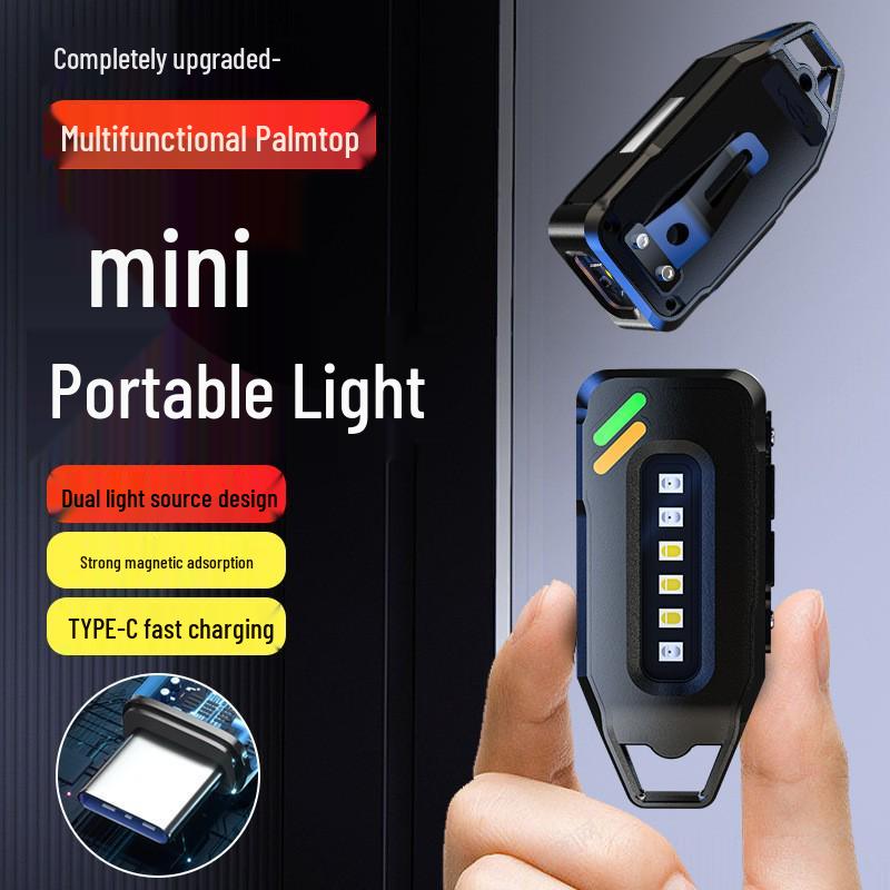 Ultra-Mini LED Magnetic Keychain Light: Compact, Zinc Alloy, High-Brightness Flashlight