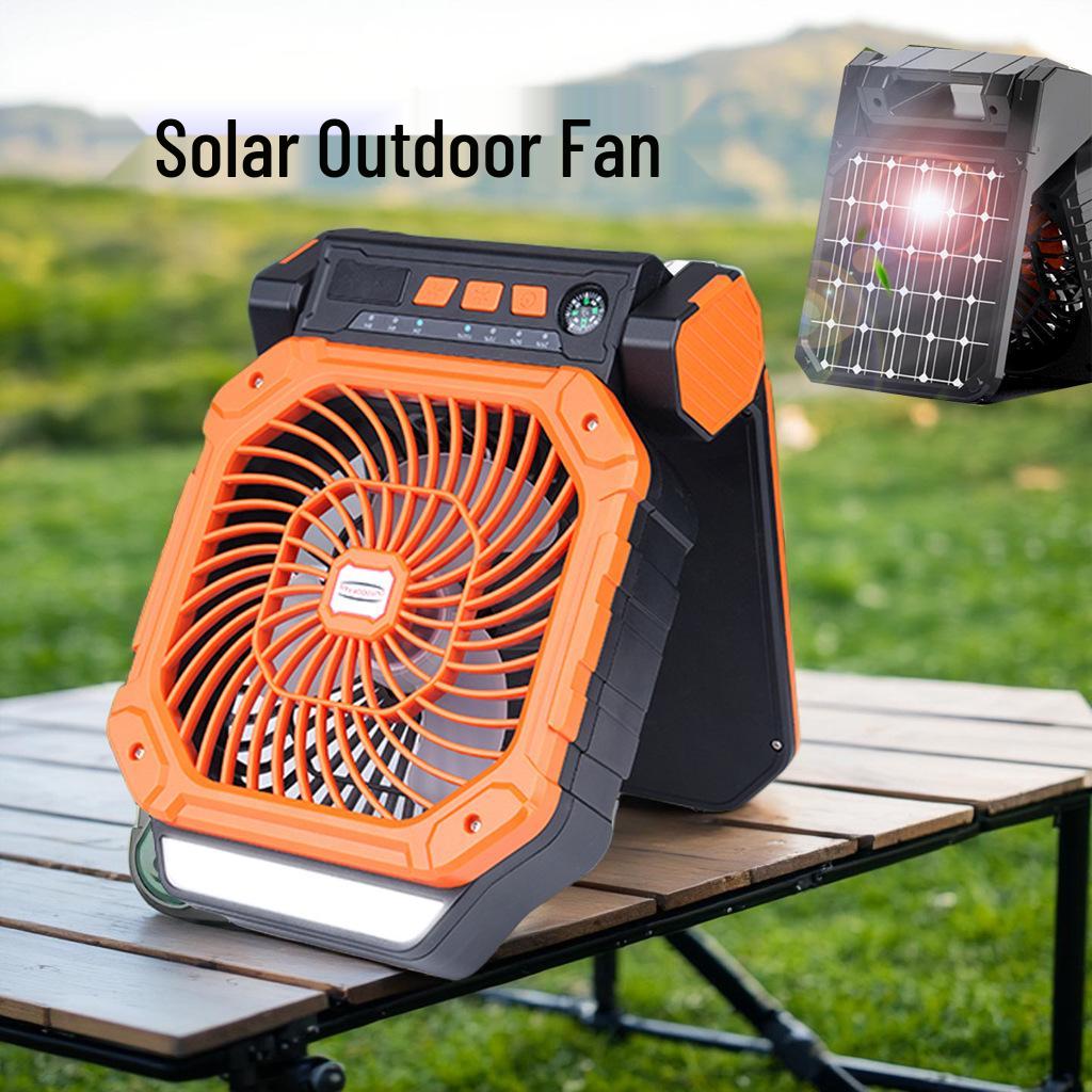 Portable Solar USB Camping Fan with Large Capacity for Outdoor and Night Fishing