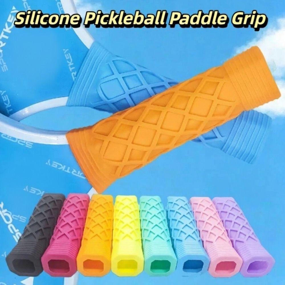 Silicone Pickleball Paddle Grip Cover Replacement Non-Slip Pickleball Racket Handle Sleeve Reusable Pickleball Racket Overgrip