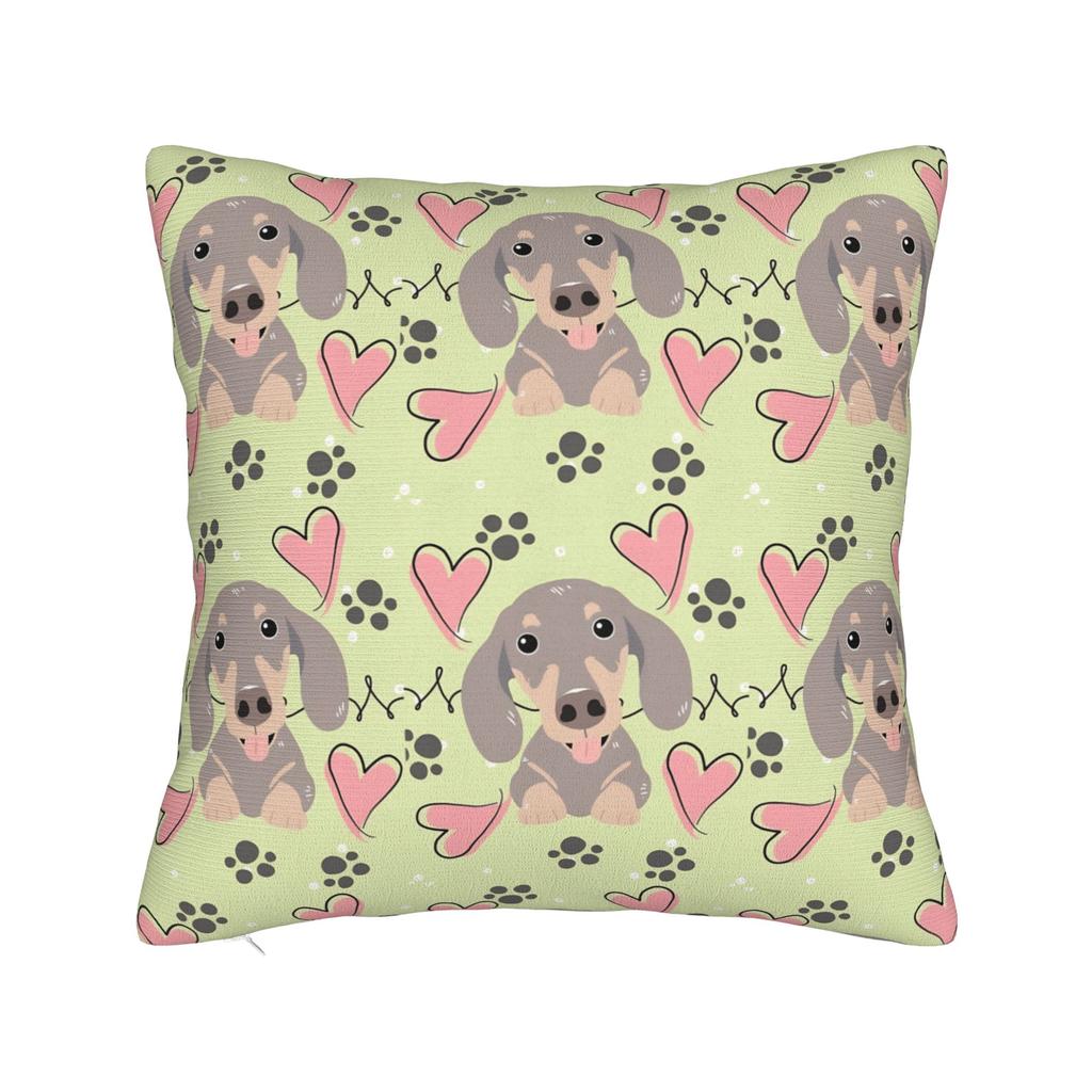 Black and Brown Dachshunds Pattern Pillow Cover  Morden Pillow Case For Sofa Home Decoration Comfy Pillowcases Gift