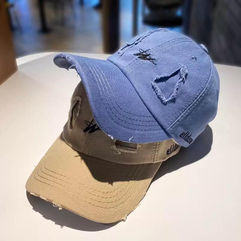 Japanese Retro Old Ripped Baseball Hat Women's Spring and Summer Casual Versatile Street Youth Baseball Hat Defense Hat