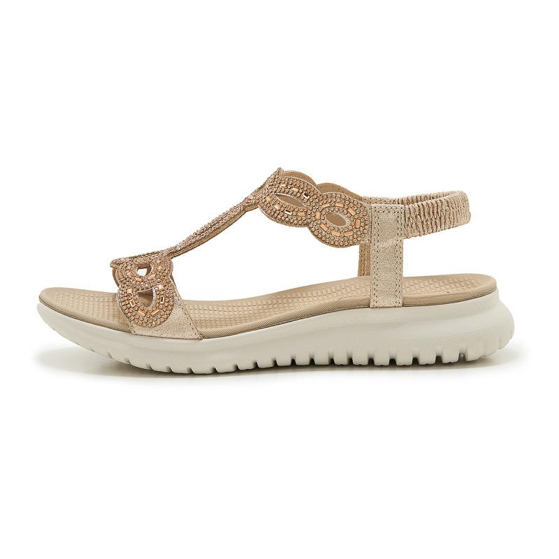 Fashion Plus Size 35-42 Shoes for Women Summer Elegant Women Platform Wedges Comfortable Rhinestone Sandalias De Mujer Beach Shoes