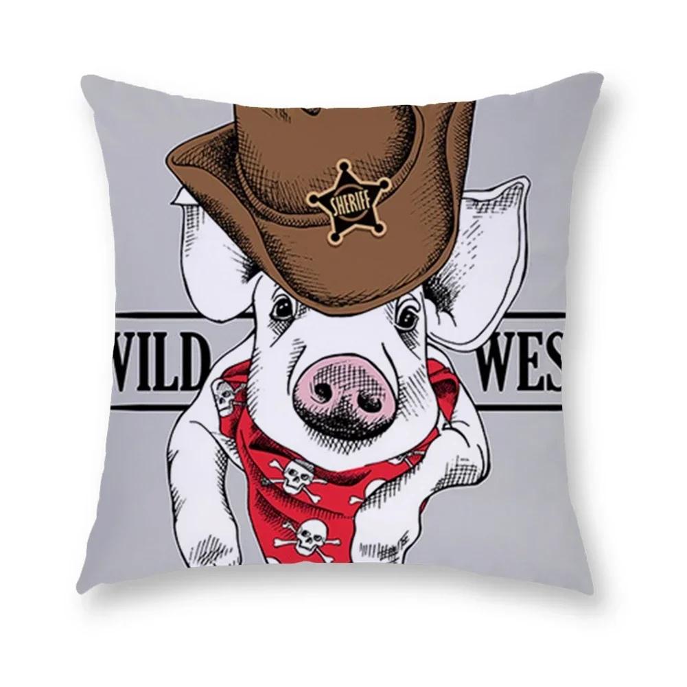 Cartoon Dog Cushion Cover Digital Print Pillowcase Decorative Car Living Room Sofa 45*45Cm