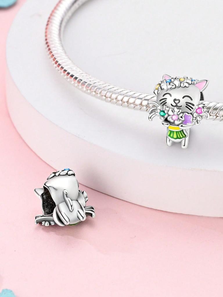 Cheese Mouse Cute Cat Beads Charm Copper Plated Fit Charms Copperoriginal Bracelet For Jewelry Making Diy Charm