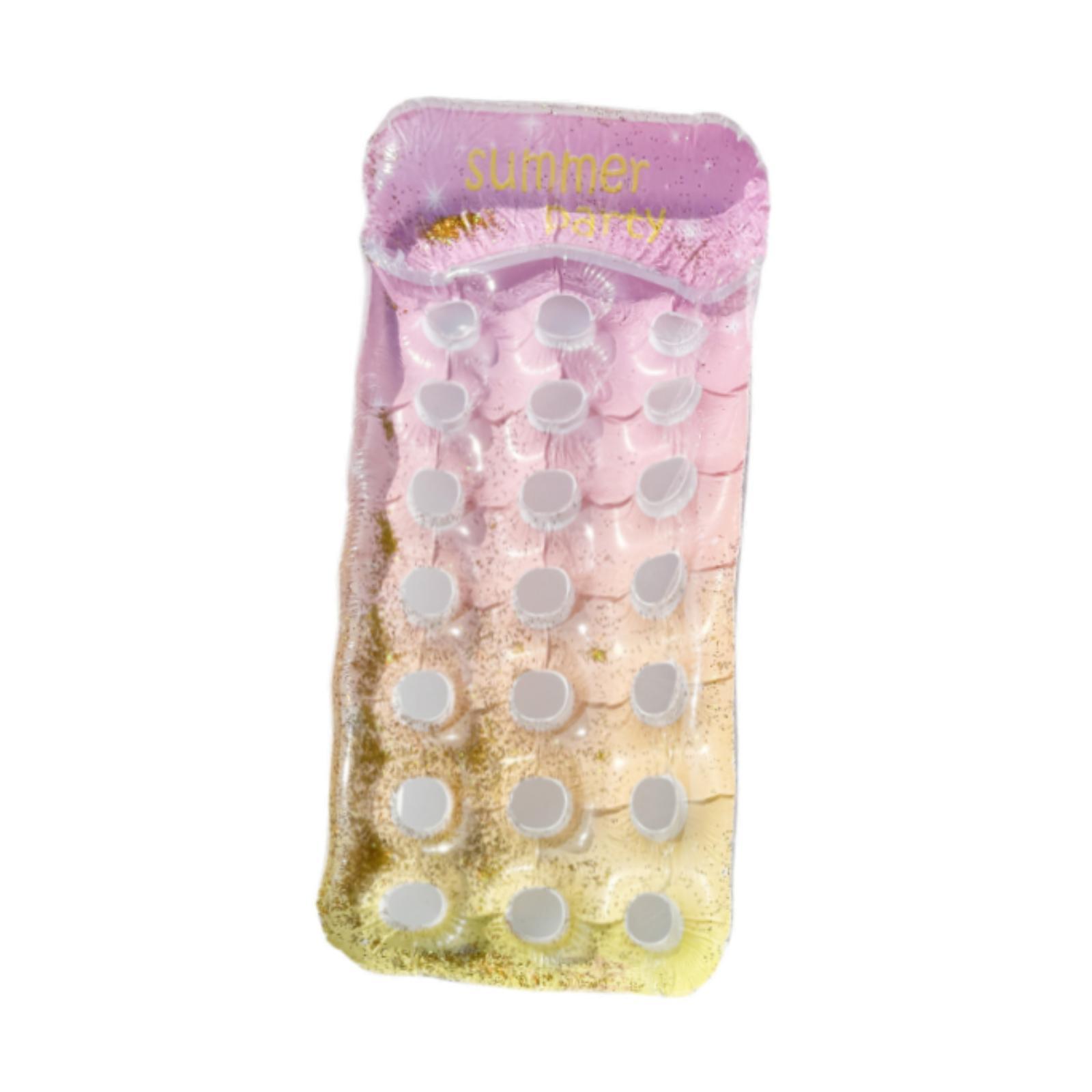 

Inflatable Pool Float Water Toy Raft for Adults Summer Relaxation Indoor Outdoor Lounge Bed Sunbathing Swimming рожевий