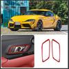 Red Carbon Fiber Inner Door Handle Frame Cover Trim For Toyota Supra A90 19-24