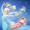Flash Rhinestone Sequins Children's Princess Shoes 2026 New Elsa Medium and Large Girls Shoes Velcro Single Shoes Direct Supply