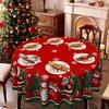Christmas Red Tablecloths, Rectangular And Round Tablecloths, Christmas Snowman Gift Party Decorative Tablecloths
