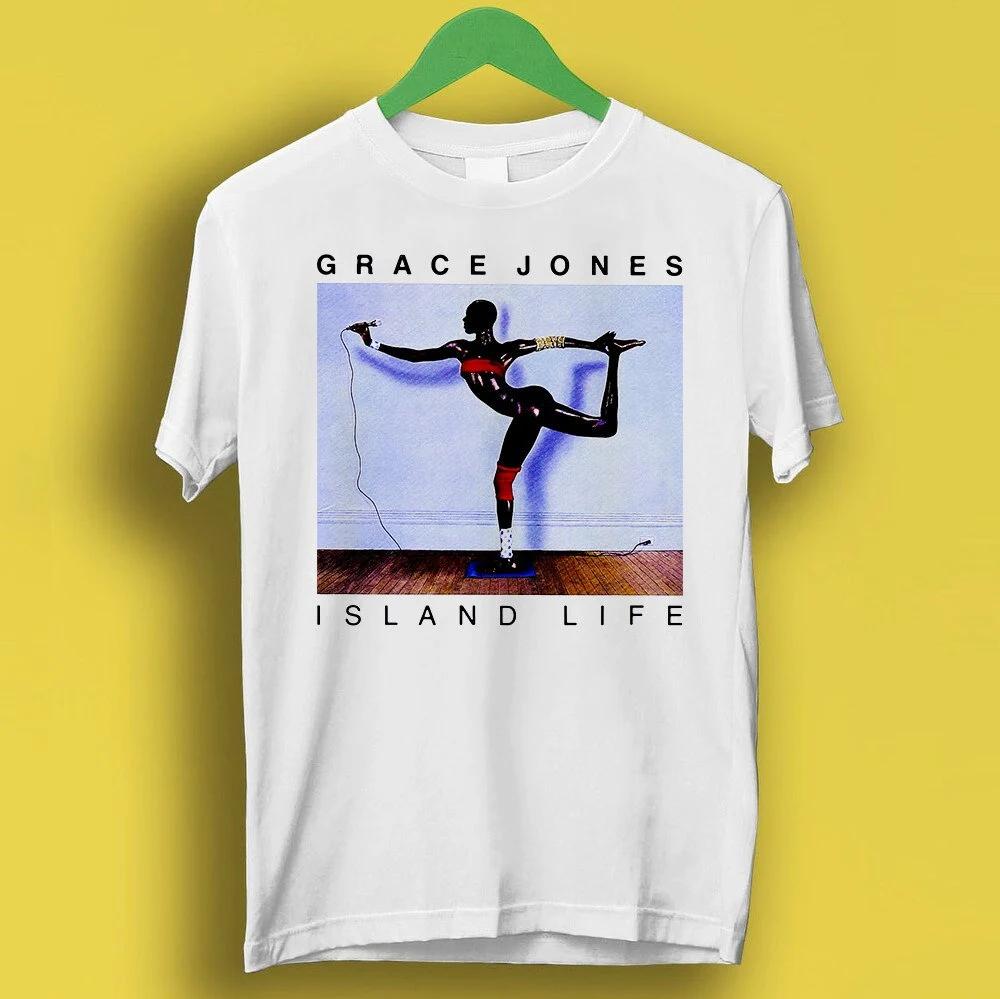 

Grace Jones Island Life Design Meme Gift Funny Style Summer Unisexs and Womens Loose and Breathable Tshirt Top 4XL