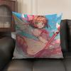 Anime C-Cardcaptor S-Sakura Pink Cushion Cover Natural Linen Organic Fabric Double-Sided Printing Sofa Home Decor Pillow Case