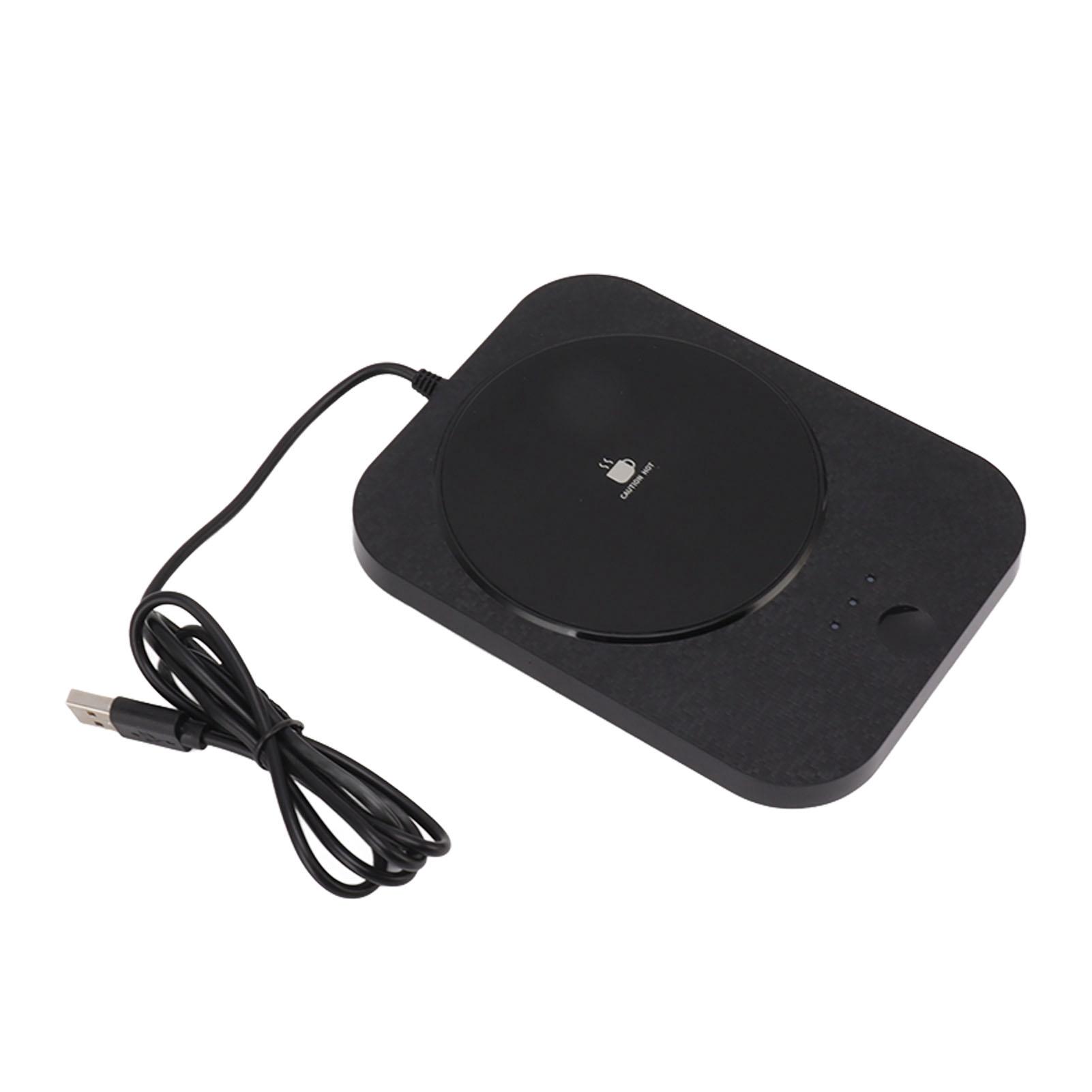 

Mug Warmer 3 Gear Electric Cup Wamer Auto Power Off Fast Heating USB Milk Coffee Beverage Warmer Plate Black