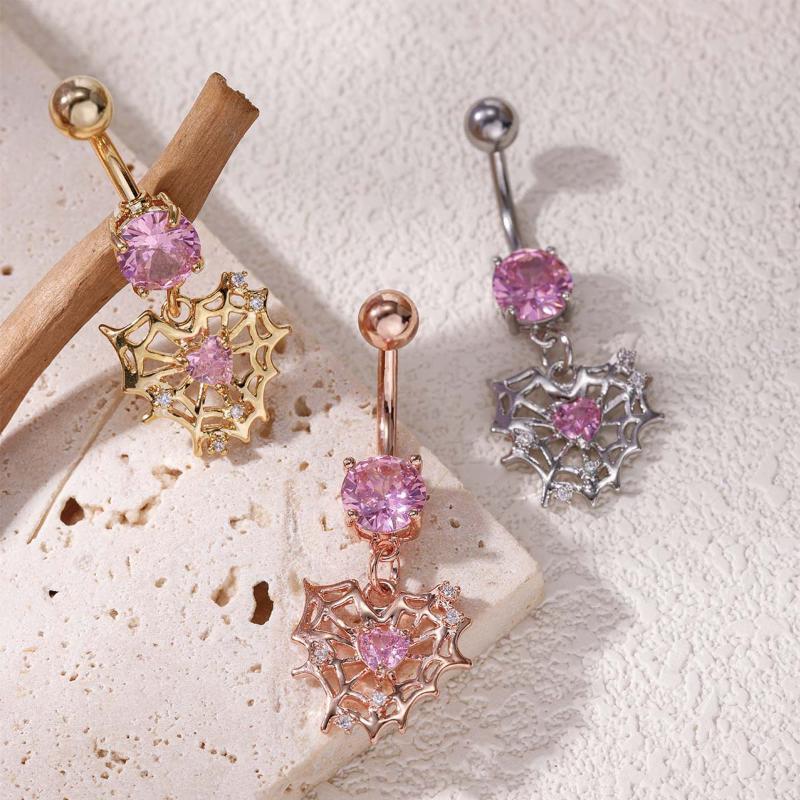 1Pcs 2026 Creative Heart-Shaped Spider Belly Button Ring – Stylish, Trendy Navel Piercing Jewelry
