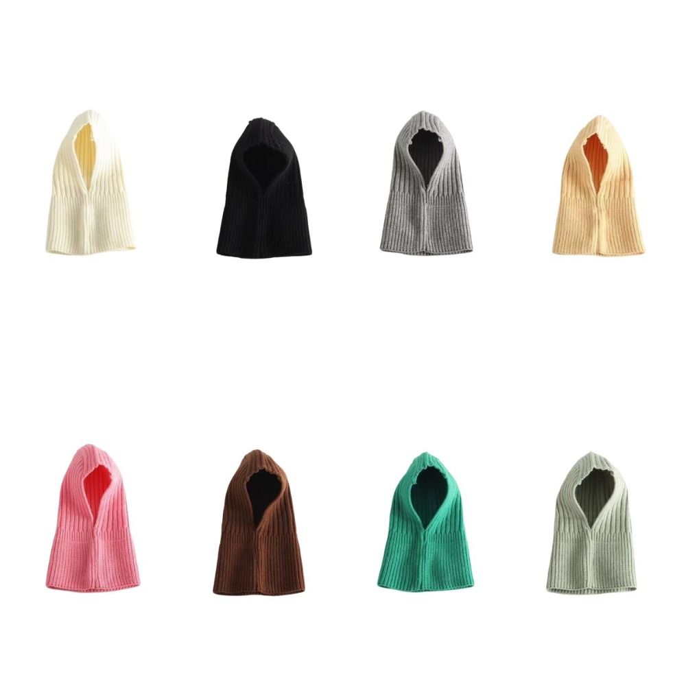 Plush Children Hooded Hat Wool Kids Balaclava Hat Simple Scarf Integrated Hat  Kids Accessories