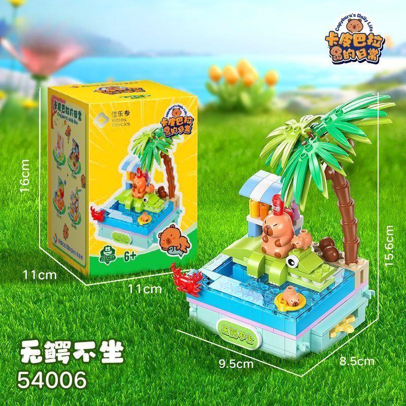 Capibala'S Daily Life Building Blocks Desktop Decoration Assembly Models Toys Kawaii Birthday Gifts Puzzle Building Blocks