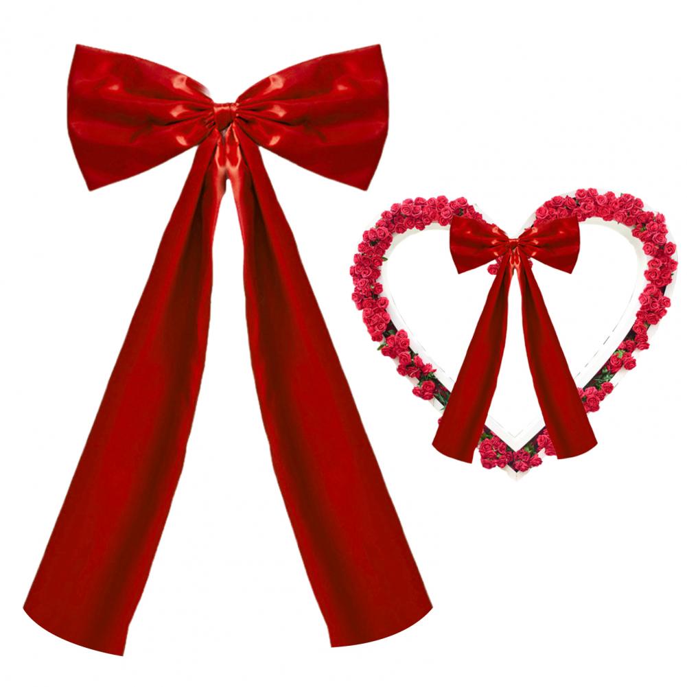 Bow Decoration for Parties High-quality Polyester Bow Festive Ribbon Bow Christmas Tree Topper with Long Streamers