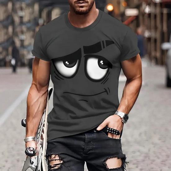 Camiseta Casual Divertida para Hombre Estampados de Animales de Dibujos Animados Camiseta Cuello Redondo Manga Corta Pullover para Uso Diario Fiesta Callejera Playa