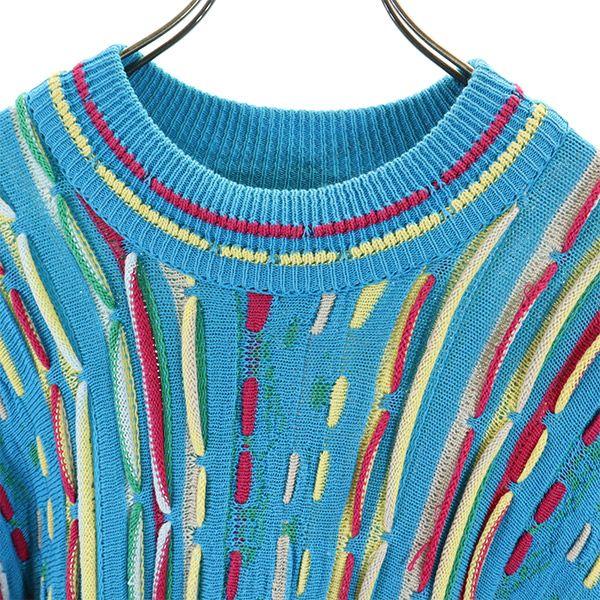 COOGI 90s Old 3D Overall handle Long sleeve cotton sweater S knit Men's Used