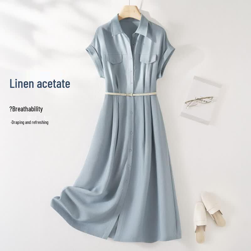 IHIMI Smart Casual Acetate Linen Shirtdress L