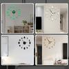 Christmas 3D Wall Clock Glow-in-the-dark Frameless Acrylic Clock Silent Home Office Bedroom Living Room Digital Analog Clock Decoration