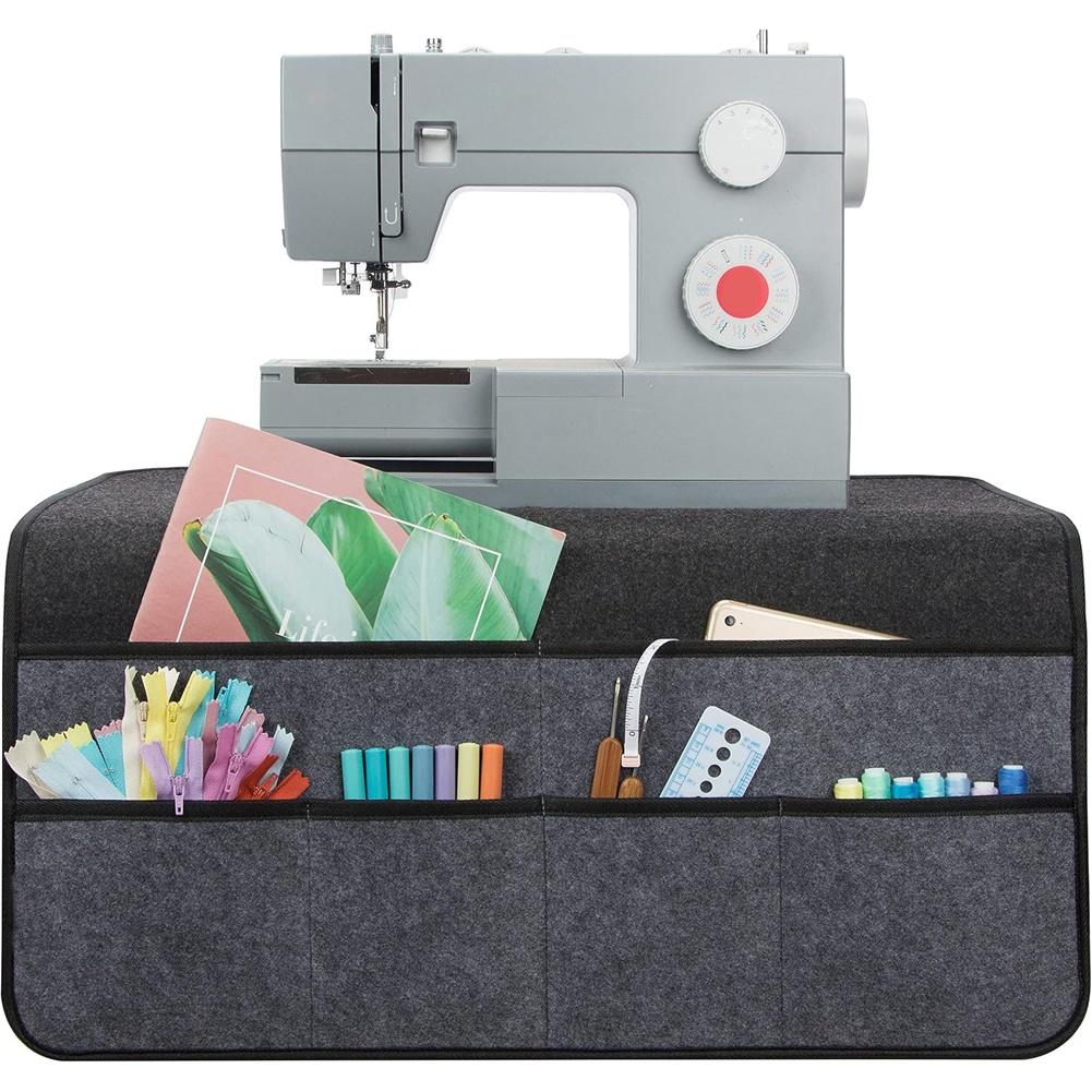 For Table Sewing Machine Pad Felt Foldable with Six Compartments Moistureproof Organizer for Sewing Accessories