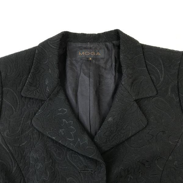 90s-00s MOGA Short Coat Women’s M Black Patterned Lined(USED)