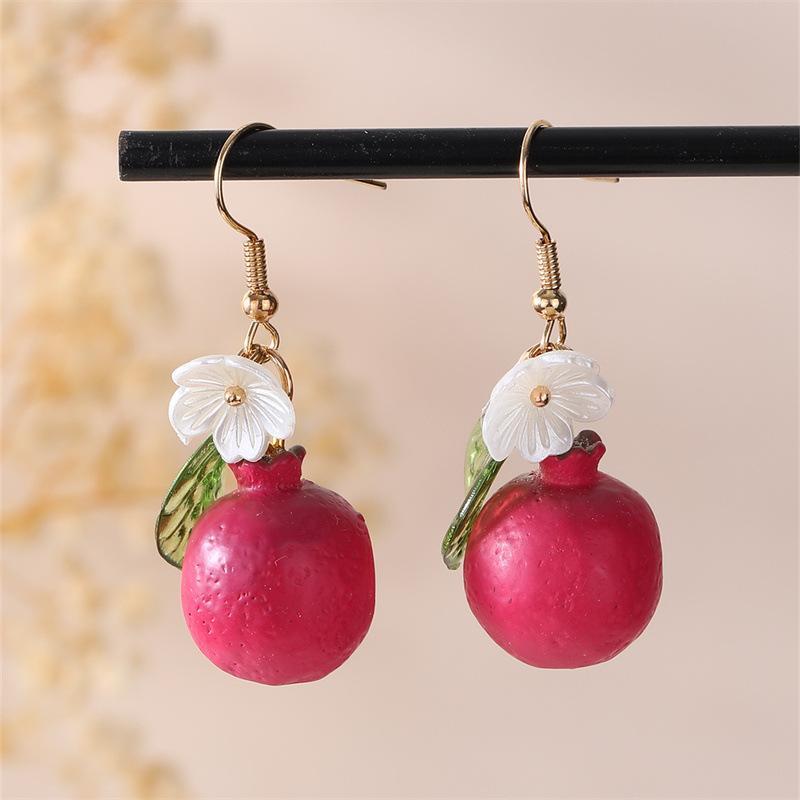 Cute 3D Fruit Pendant Earrings Vibrant Color Y2K Fashion Jewelry for Teen Girls Daily Outing Party Gifting
